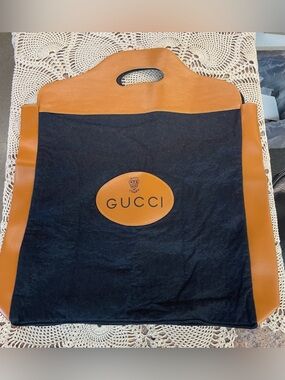 Gucci RARE VINTAGE 70’s Black Wool Blend‎ Shopper Tote